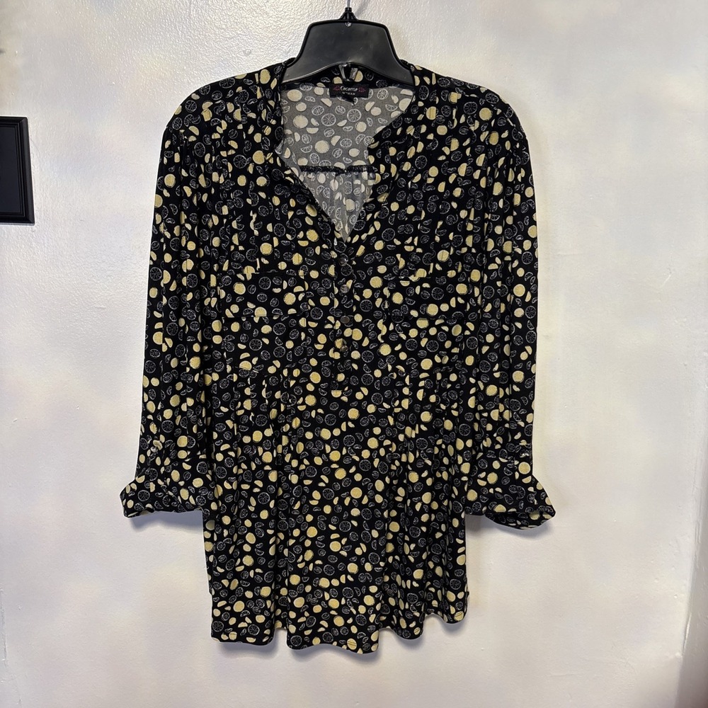COCOMO WOMEN  3/4 length sleeve  WITH LEMONS
